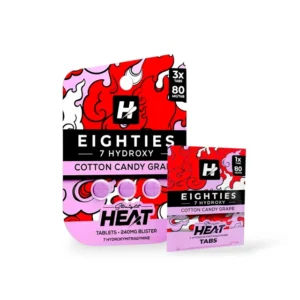 Straight Heat Eighties 7-Hydroxy Chewable Tablets Cotton Candy Grape 80mg Per Tablets