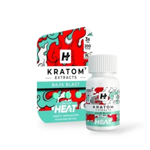 Straight Heat Kratom Extract Chewable Tablets Baja Blast 200mg Per Tablet