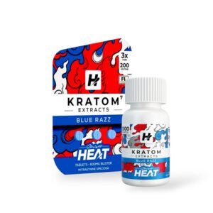 Straight Heat Kratom Extract Chewable Tablets Blue Razz 200mg Per Tablet