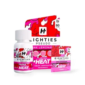 Straight Heat Eighties Pseudo Chewable Tablets Pink Lemonade 80mg Per Tablet