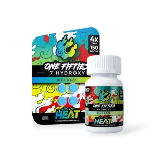 Straight Heat One Fifties 7-Hydroxy Chewable Tablets Blue Razz 150mg
