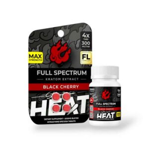 Straight Heat Full Spectrum Kratom Extract Black Cherry Chewable Tablets