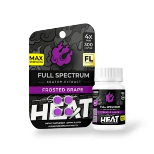 Straight Heat Full Spectrum Kratom Extract Frosted Grape Chewable Tablets